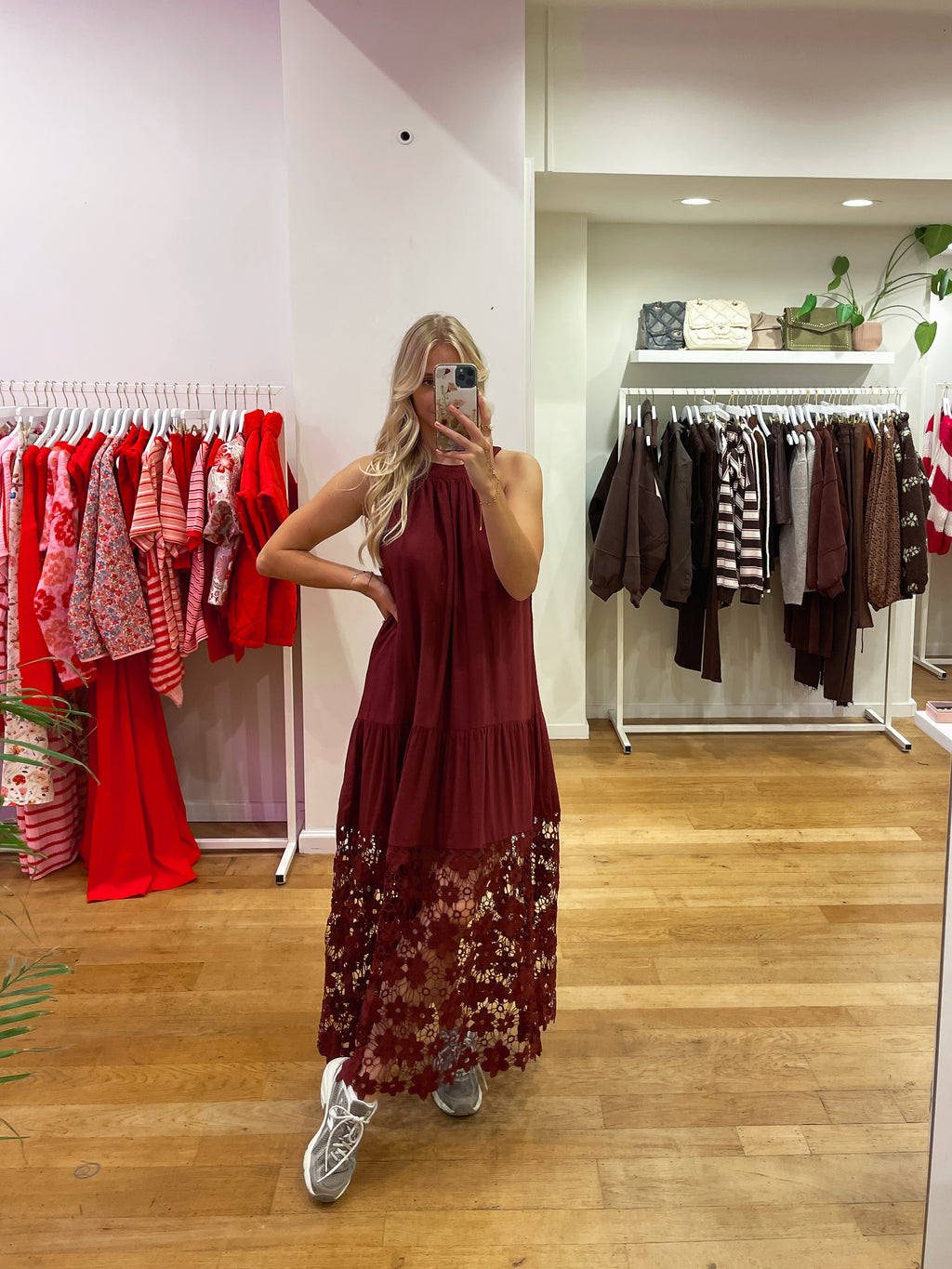 Bordeaux flower dress