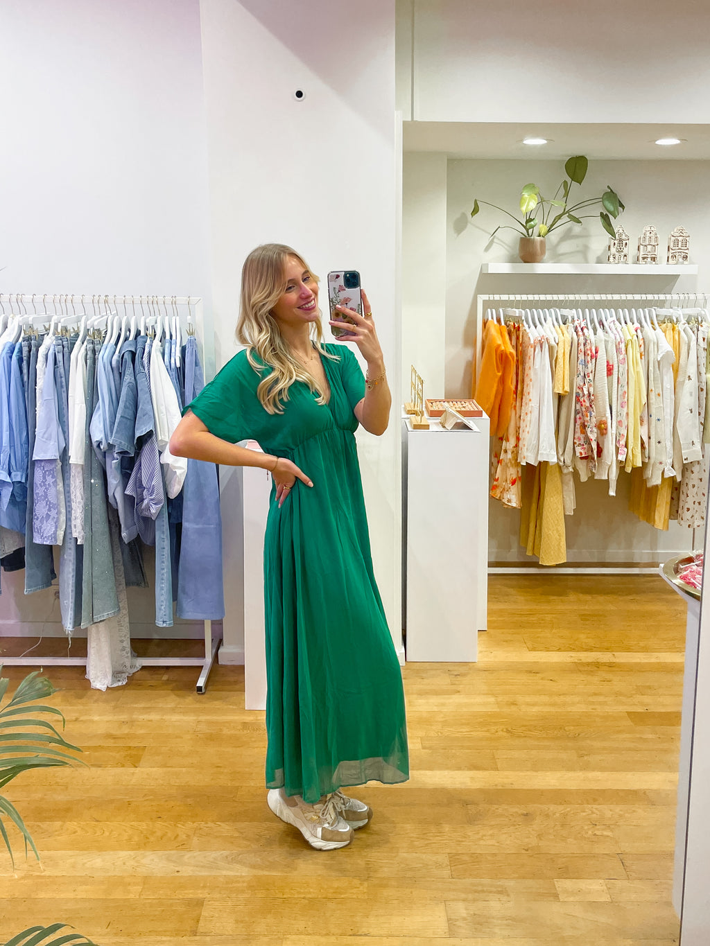 Long green dress