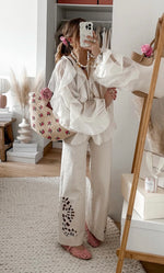 Beige jeans motief