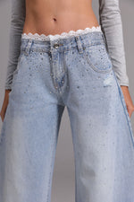Lace glitter jeans pre-order