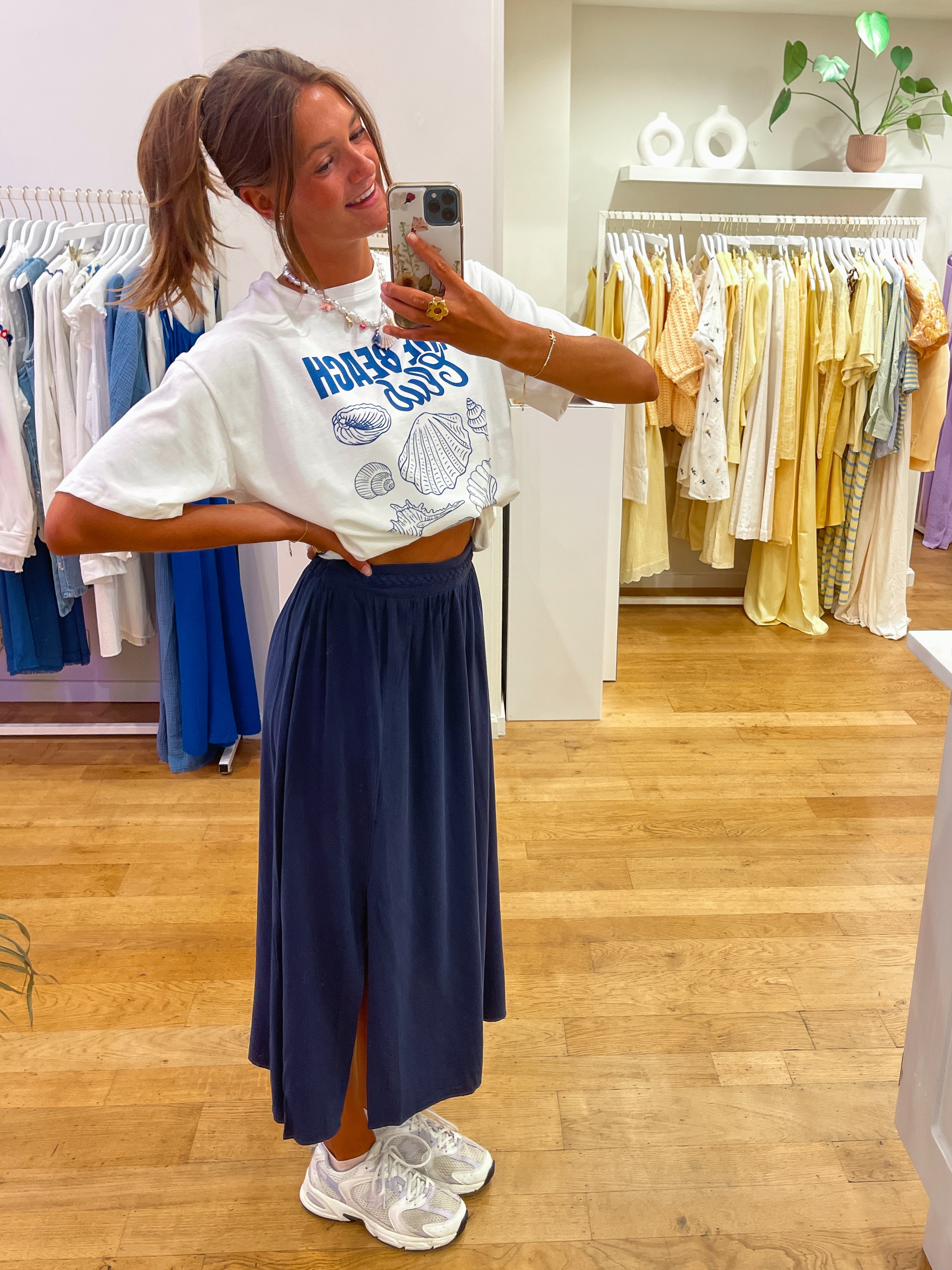 Navy linnen skirt