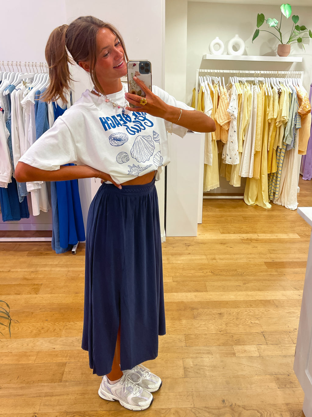 Navy linnen skirt