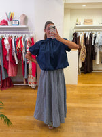 Vichy skirt blue