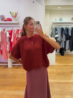 Short sleeve knit bordeaux