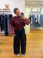 Check sweater bordeaux