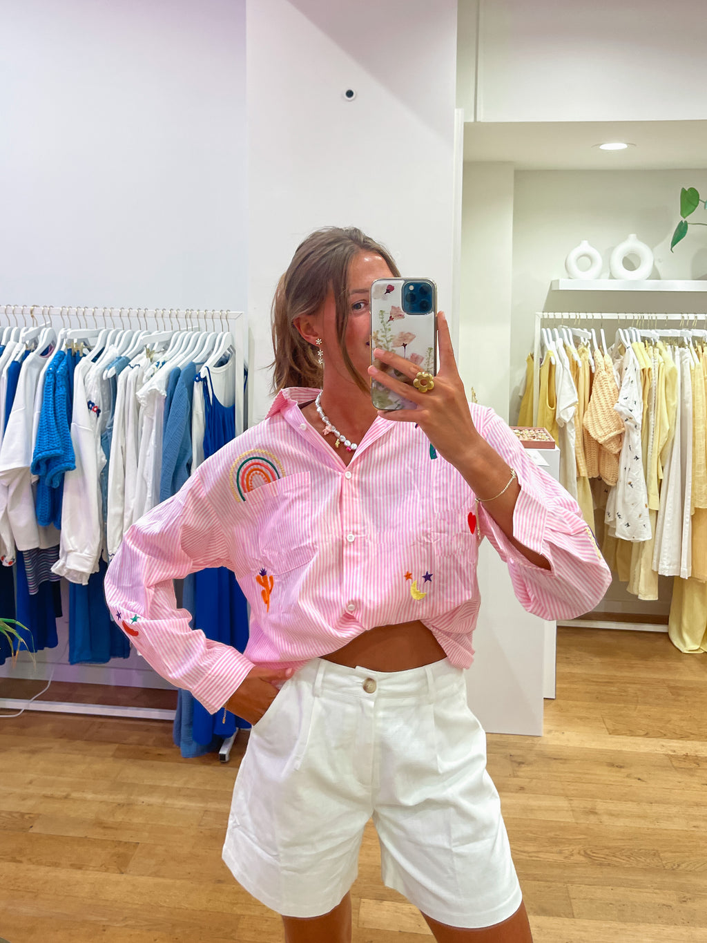 Pink palmtree chemise