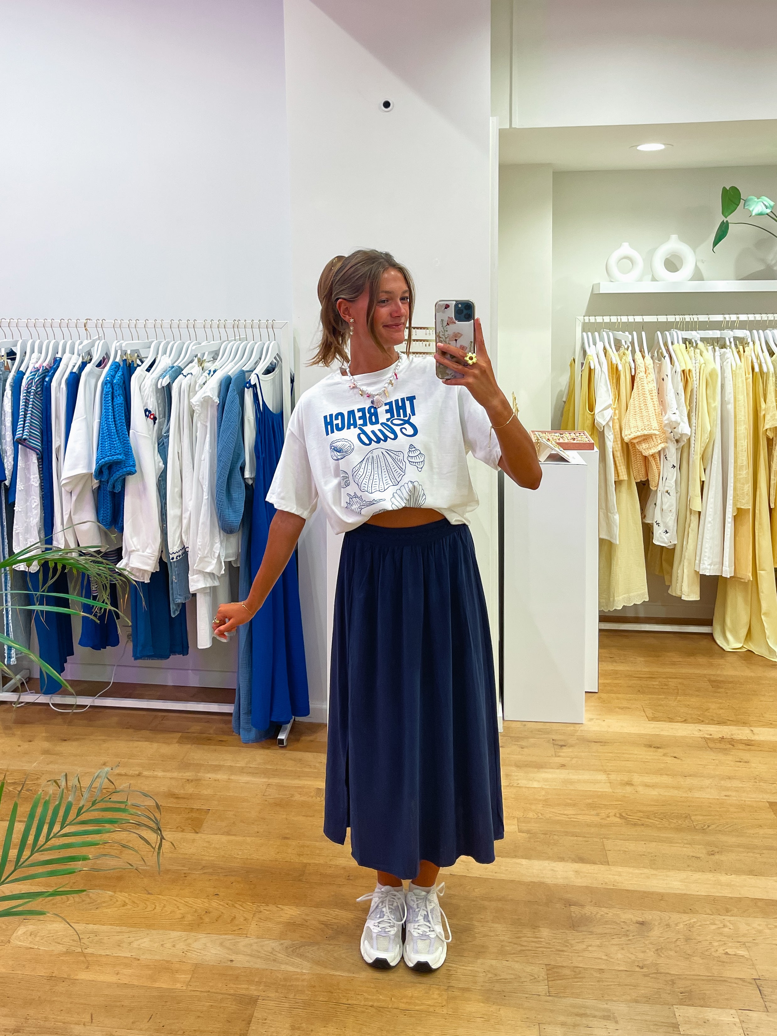 Navy linnen skirt
