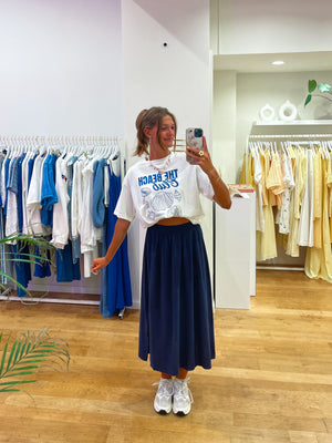 Navy linnen skirt