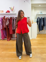 Kid mohair zipper red