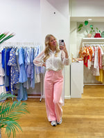 Lace jeans pink