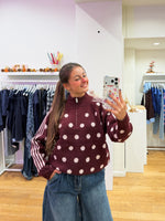 Polka sweat bordeaux