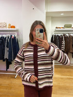 Cardigan stripes burgundy