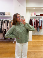 Zipper sweater green PRE - ORDER