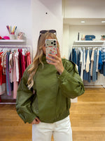 Green leather jacket