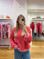 Red & pink striped sweater