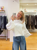 Wide tee longsleeve white