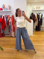 Vichy pants blue