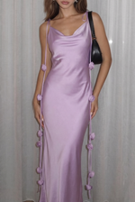Lila roses satin dress