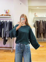 Wide tee longsleeve green