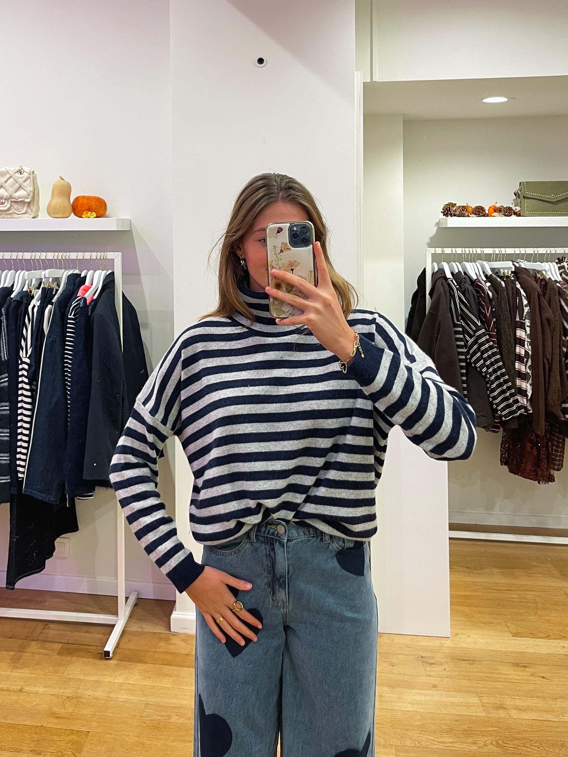 Colle striped sweater navy/grey
