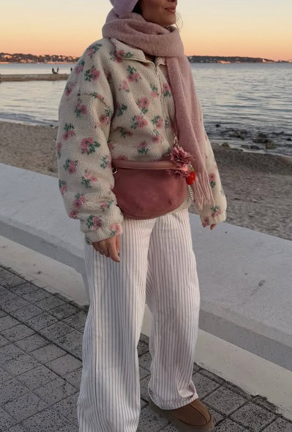 Fleece flower jacket