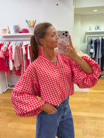 Vichy blouse red