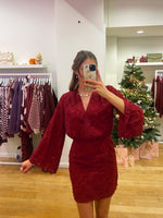 Fluffy dress bordeaux