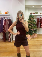 Short burgundy