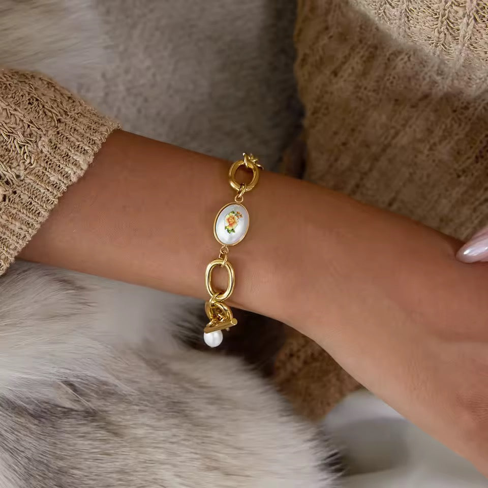 Flower chain bracelet