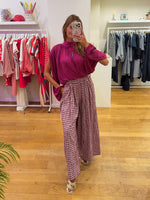 Vichy pants big square bordeaux