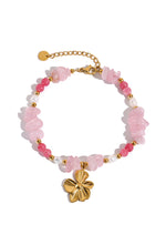 Beads & flower bracelet
