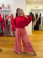Vichy pants red