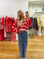 Zig zag sweater red