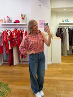Vichy blouse details red