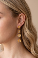 Long flower earrings