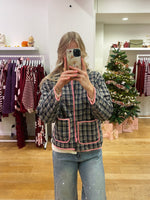 Kaki & pink jacket
