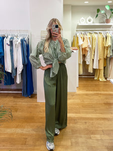 Satin pants kaki