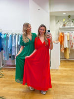 Red long dress