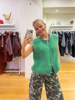 Kid mohair zipper green
