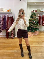 Short burgundy