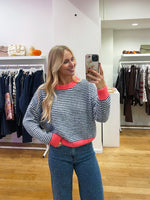 Blue striped sweater