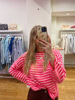 Striped lovely sweater pink