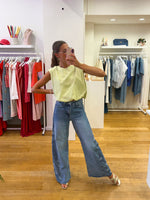 Flower side jeans