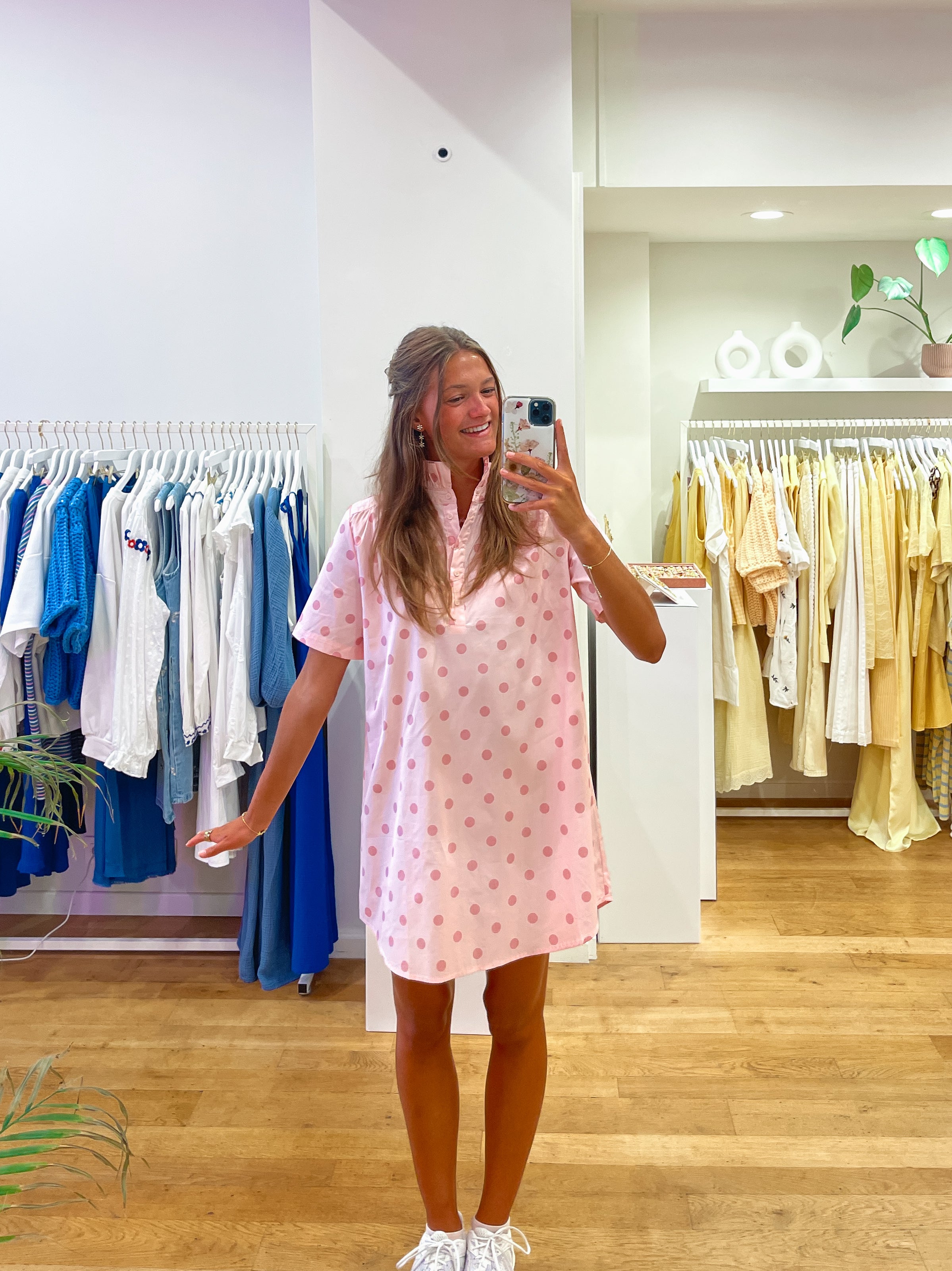 Pink polka dress