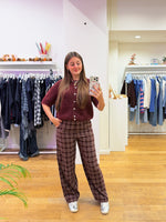 Squared pantalon burgundy