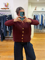 Lace cardigan bordeaux