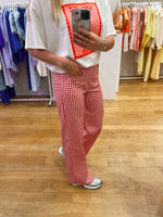 Cotton pants red vichy