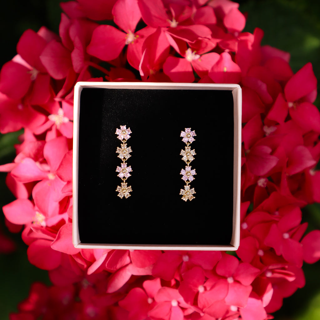 Champagne & pink flowerfall