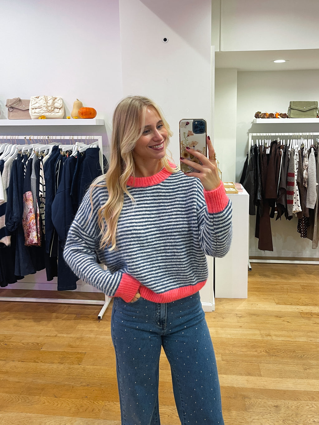 Blue striped sweater