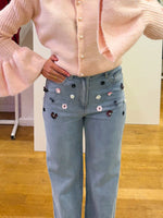 Flower detail jeans